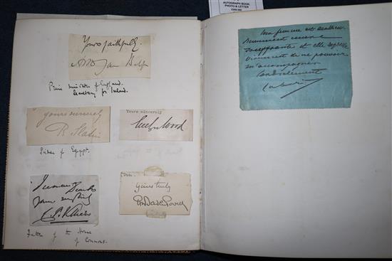 A 20th century autograph album, photo and a letter